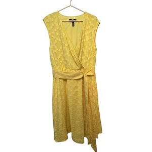 Love & Legend Floral Yellow Faux Wrap Dress Size 1X